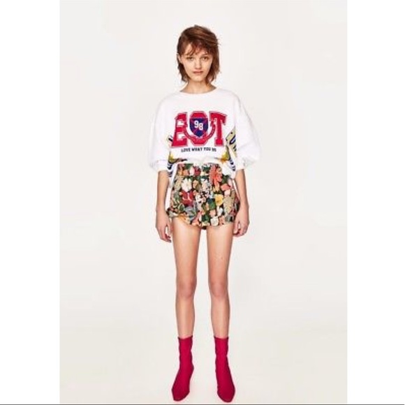 NWT Zara Trafaluc Do What You Love Sweatshirt - Picture 3 of 8